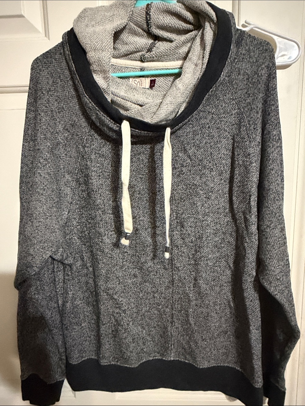 Gray Hooded Pullover Sweater